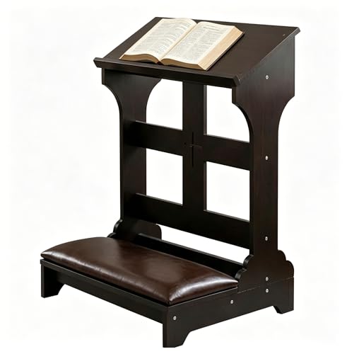 Prayer Kneeler Bench Wooden Prayer Bench for Kneeler Prayer Wooden Church Prayer Chair Prayer Bench Stool Padded Kneeler Prayer Table at Home with Cushion Pad