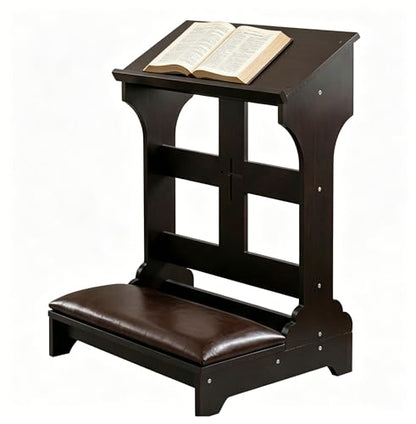 Prayer Kneeler Bench Wooden Prayer Bench for Kneeler Prayer Wooden Church Prayer Chair Prayer Bench Stool Padded Kneeler Prayer Table at Home with Cushion Pad