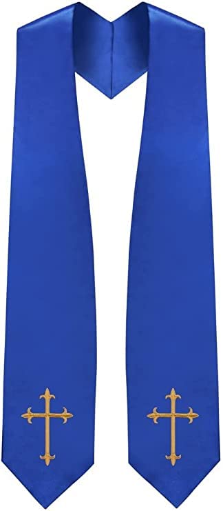 CLERKMANS Choir Stole with Crosses - color: Royal Blue