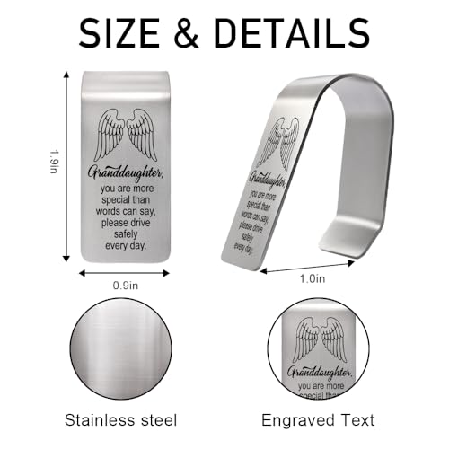 Granddaughter You are More Special Visor Clip for Cars Driver Gifts - color: silver 4