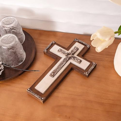 Christian Decorative Wall Cross Art Wooden Hanging Rustic 3 Layered