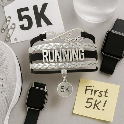 Infinity Collection Running Gifts- Runner Bracelet, Jewelry, Adjustable Charm Bracelet- Perfect Cross Country, Track, Marathon Gifts … - color: 5k