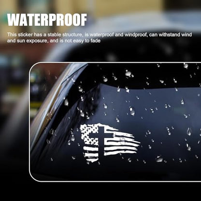 American Flag Sticker with Cross, Vinyl Christian Jesus Christ Stickers for Car, Waterproof Personalized Decal Sticker, for Car Windows, Bodies, Trucks, Laptops & Refrigerators (White) - color: White