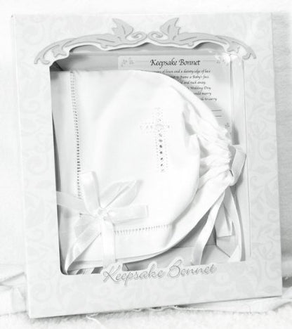 Stephan Baby Baby-Girls Av2023-stephan Baby-Stephan Baby Keepsake Cutwork Handkerchief Christening Bonnet with S-8e8e39c2 - color: Straight Hem