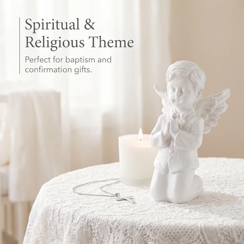 Guardian Angel Figurine Praying Hands Statue Cherub Statue, Boy - color: Angel-boys