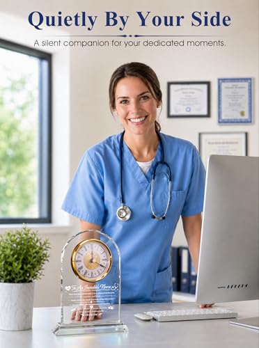Nurse Gifts for Women, Nurses Week Appreciation Glass Clock - color: Nurse Gift