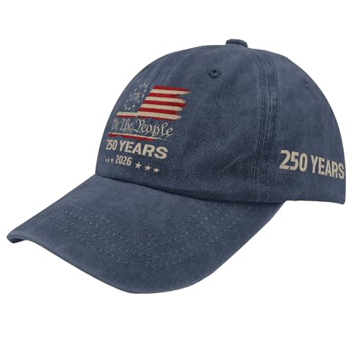 250th Anniversary 250 Years Freedoms Baseball Hat Running Embroidered Cap for - color: Navy Blue7