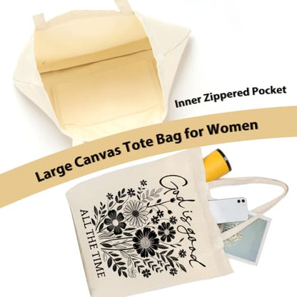 Christian Gifts for Women, Canvas Tote Bag, Faith Gifts for Women Girl Sister Inspirational Religious Gift Birthday - color: Floral Christian 756