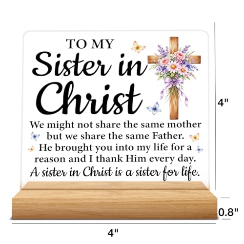 Sister Gifts Acrylic Desk Sign Christian Home Decor - color: M60A01