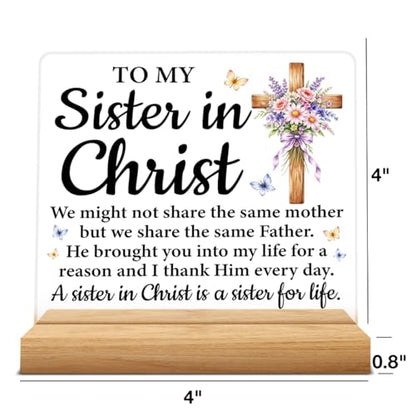 Sister Gifts Acrylic Desk Sign Christian Home Decor - color: M60A01