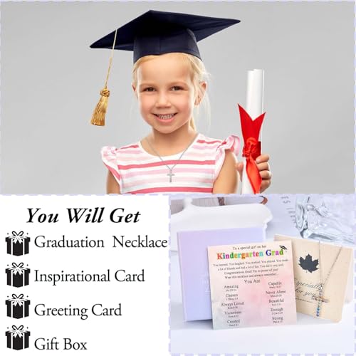 Cross Necklace for Little Girls Catholic Christian Religious Gifts - color: Kindergarten Graduation