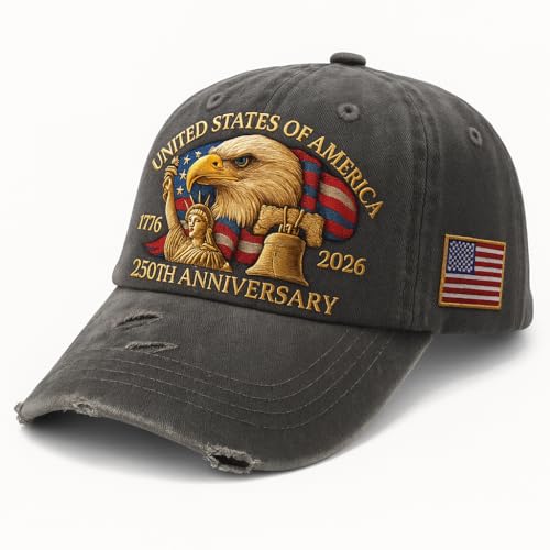 U.S. 250th Anniversary 250 Years Freedoms 1776-2026 Baseball Hats Funny - color: 250th Anniversary 5