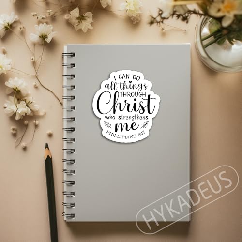 (3Pcs) I Can Do All Things Through Christ - Bible Verse Religious Sticker - color: I Can Do All Things Through Christ Leaves