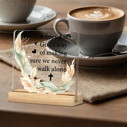 Friendship Decor Positive Quotes Acrylic Desk Sign - color: M60A04