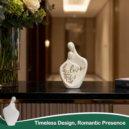 Anniversary Wedding Engagement Gift, White Snuggle Statue for Couple - color: White-snuggle