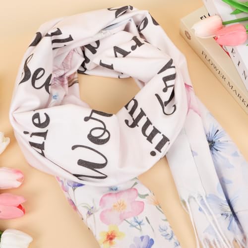 The Virgin Mary Bible Verse Shawls for Women, Catholic Christian Blanket Scarf Gifts or Mom Teacher Christmas - color: Pink White
