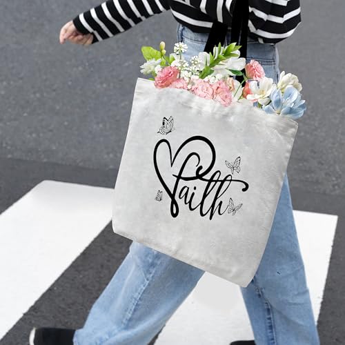 Christian Canvas Tote Bags - color: White