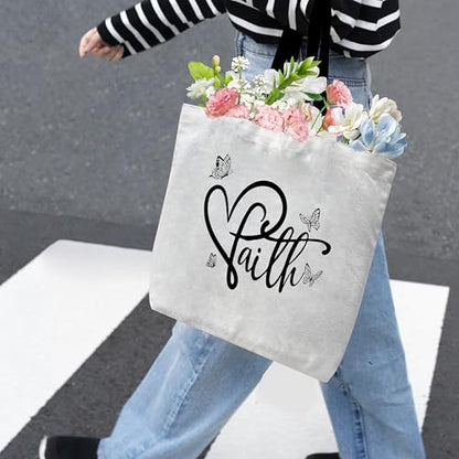 Christian Canvas Tote Bags - color: White