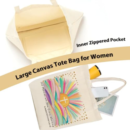 Faith Canvas Tote Bag, Christian Gifts for Women Mama Sister Inspirational Bible Verse Birthday Christmas - color: Christian 857