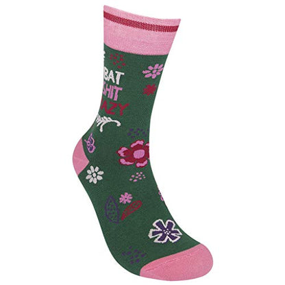 FUNATIC Socks with Funny and Profane Sayings, Sarcastic Gift for Men Women - color: Bat Shit Crazy