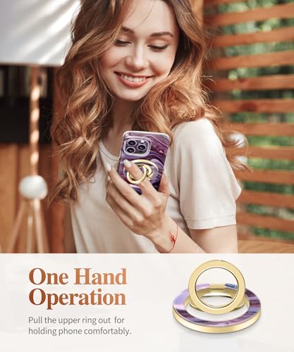GVIEWIN Magnetic Phone Ring Holder, Compatible with MagSafe Phone Grip - color: Quicksand/Purple