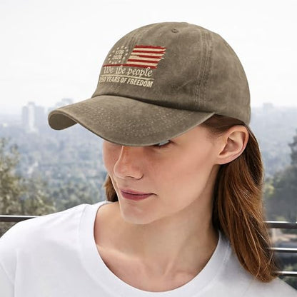 U.S. 250th Anniversary 250 Years Freedoms 1776-2026 Baseball Hats Funny - color: Pigment Khaki