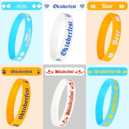 JUNEBRUSHS 42pcs Oktoberfest Party Favors Silicone Bracelets Bavarian Decor - style: Oktoberfest Style