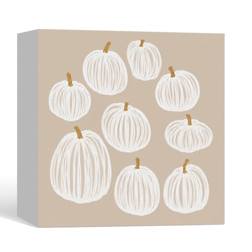 Boho Fall Pumpkin Decor Wooden Box Sign - color: Fall-11