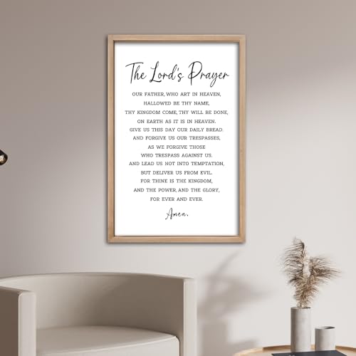 comurdyo Christian Wall Art The Lords Prayer Sign 24"×16" Wood - color: Christian (Wood), size: 24"L x 16"W