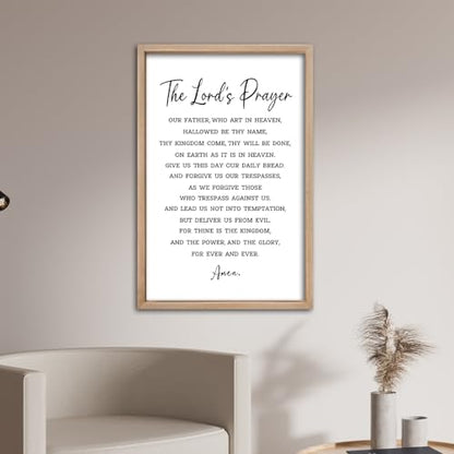 comurdyo Christian Wall Art The Lords Prayer Sign 24"×16" Wood - color: Christian (Wood), size: 24"L x 16"W