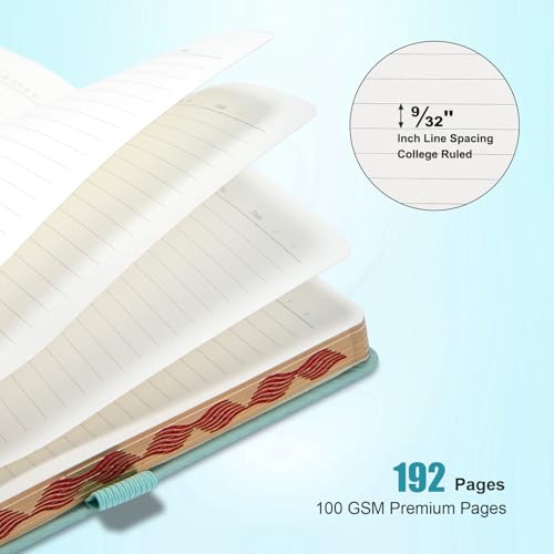 Comix Pretty Lined Journal for Women, 192 Pages, 100GSM Paper, 5.5" x 8.3" - color: Mint Green