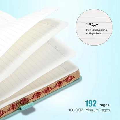Comix Pretty Lined Journal for Women, 192 Pages, 100GSM Paper, 5.5" x 8.3" - color: Mint Green