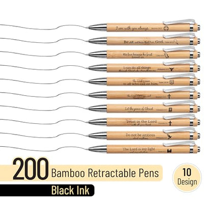 Mr. Pen- Bible Verse Pens Bulk, 200 Pack, Black Ink, Retractable - size: 200 Pack