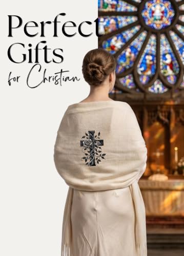 Huglanket Christian Gifts for Women, Christian Shawl Scarf Embroidered Wraps Gifts for Mother's Day, Birthday,Christmas, 78x27.5inch
