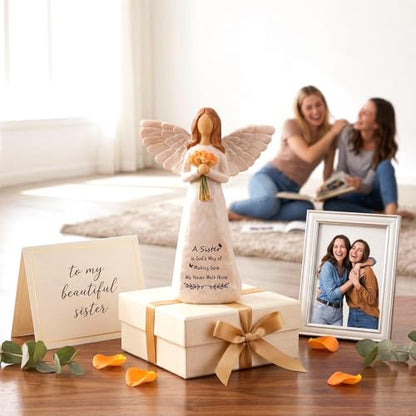 Sister Gifts, 5.5" Resin Angel Figurine - Meaningful Sister Birthday Gifts - color: Sister Gifts