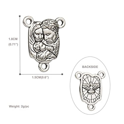 COTTVOTT St Benedict,Our Lady of Guadalupe Medal for DIY Jewelry Making,Virgin Mary Christ Jesus Rosary Center Connection Part - color: 30pcs-Holy Family Medal