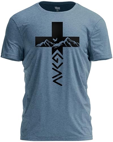 God Greater Than Highs and Lows Shirt – Inspirational Christian Faith Cross Tee - color: Indigo Blue, size: 3X-Large
