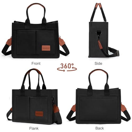 LHMTQVK Canvas Tote Bag for Women, Work & Bible Study Handbag - color: Black