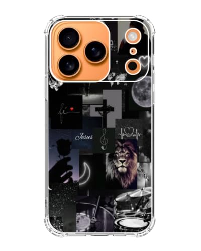 Black Christian Phone Case Compatible with iPhone 17 Pro, Jesus Love Aesthetic Phone Cover for iPhone 17 Pro - color: Black Christian