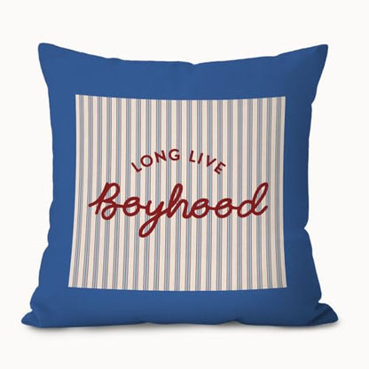 Long Live Boyhood Throw Pillow Cover 18x18,Boys Room Decor - color: Boys-long Live Boyhood