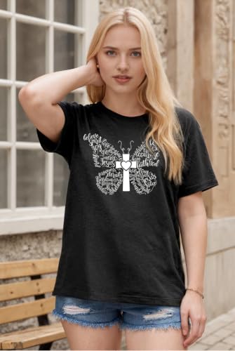 Women Christian Faith T Shirts - color: 1black, size: X-Large