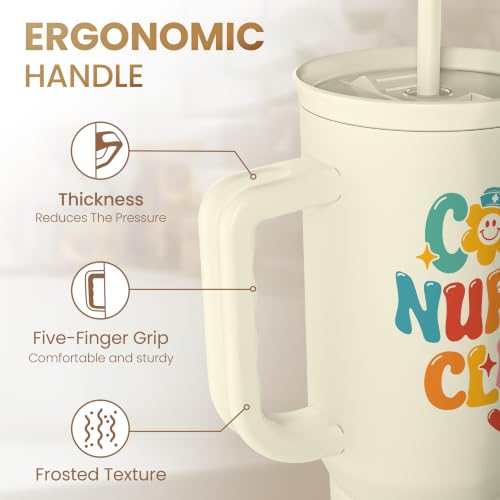 SANDJEST Nurse Tumbler 40oz, Cool Club Coffee Travel Mug With Straw - Perfect Nurse Gift for Any Occasion - color: Nurse 3