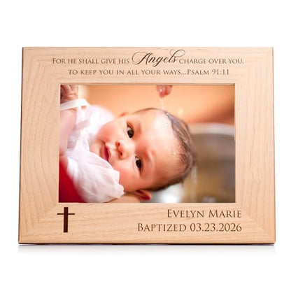 Lifetime Creations Baptism Picture Frame 5x7, Personalized Boy or Girl - color: Custom - Baptism, size: 5" x 7" Landscape