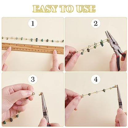COGCHARGER Rosary Stone Beaded Chains for Necklace Making, 1Roll - color: Tourmaline