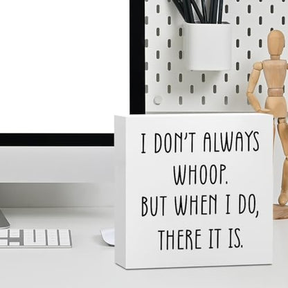 Funny Quotes Office Supplies Rustic Desk Decor White Wooden Box - color: White0390