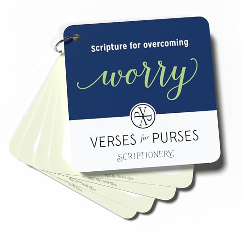 Bible Verse Memory Cards for Anxiety and Worry - Scripture Cards for Purses