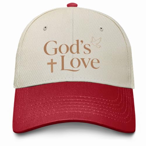 God's Love Bible Verse Christian Religious Graphic for Women Aesthetic Washed Distressed Baseball Cap