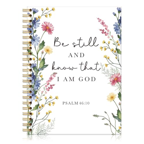 Be Still and Know that I Am God Ruled Spiral Notebook for Women - color: Multi & Blue