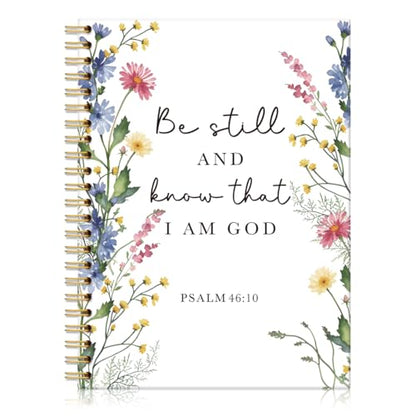 Be Still and Know that I Am God Ruled Spiral Notebook for Women - color: Multi & Blue