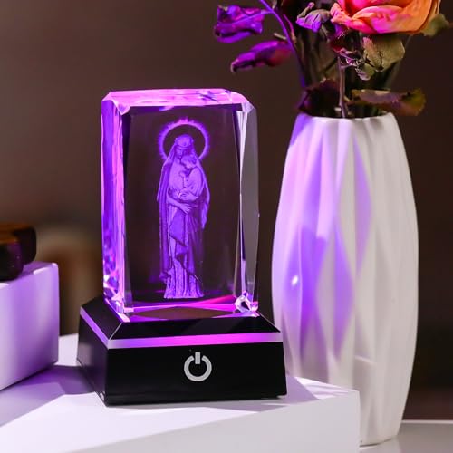 Movdyka Virgin Mary Statue Night Light Religious Gifts for Women Catholic - color: Virgin mary&Jesus